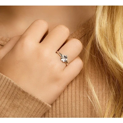 Afbeelding van Trendjuwelier huiscollectie Ring Klaver Zilver Gerhodineerd
