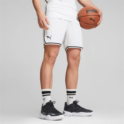 Afbeelding van Puma Hoops GAME Basketball Korte broeken, Heren, Maat: Medium, white