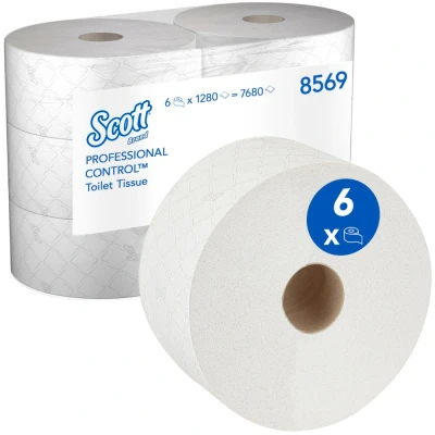 Afbeelding van Scott 8569 CONTROL handdoekrol 2 laags Wit Pak a 6 Rol