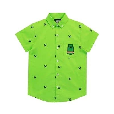 Afbeelding van Minecraft Jongens Creeper Hemd Groen 152