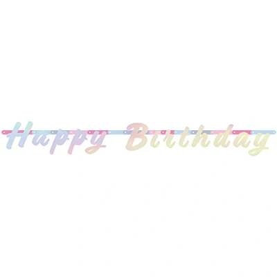 Afbeelding van Letterslinger Happy Birthday Parelmoer 130 cm