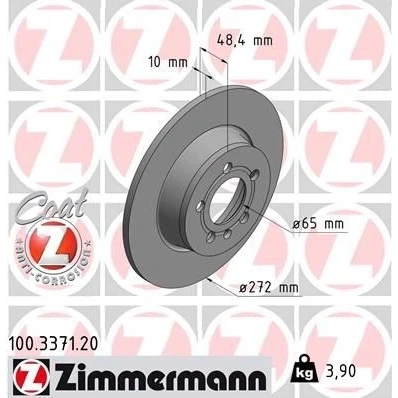 Afbeelding van Remschijf COAT Z ZIMMERMANN, Remschijftype: Massief, u.a. für Audi