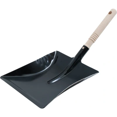 Afbeelding van Sorex Vuilblik verzinkt metaal hout handvat 42 x 24 cm zwart stofblik Stoffer en blik