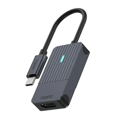 Afbeelding van Rapoo USB C Adapter, naar HDMI, grijs Desktop accessoire Zwart