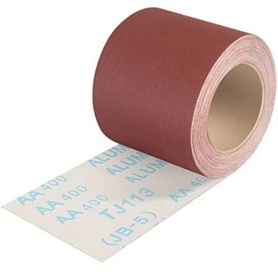Afbeelding van Shineboc Schuurpapier Korrel 400, Schuurpapierrol 93 mm x 10 m Slijtvast, Bruin Korund, Nat Slijpen, Schuurrol Met Textielbasis, Voor Handschuurmachines Hout, Metaal, Roestvrij Staal