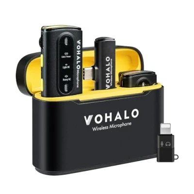 Afbeelding van VOHALO Draadloze Lavalier Microfoon Professionele Video opname Interview Automatische Ruisonderdrukking