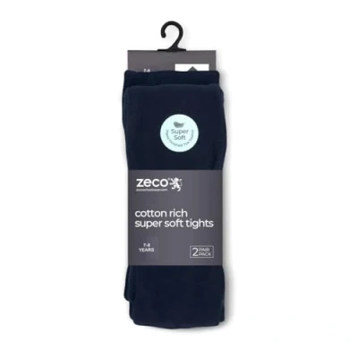 Afbeelding van ZECO (2 paar) katoenrijke schoolpanty voor meisjes 16 jaar), marineblauw, 11 12 jaar