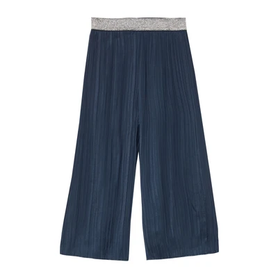 Afbeelding van s.Oliver GLÄNZENDE WIDE MIT Elastikbund Broek voor kinderen, Maat: 110, Navy
