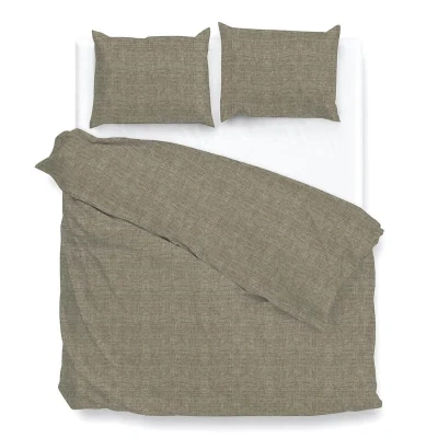 Afbeelding van Dekbedovertrek Zo! Home Lino Palm Taupe Katoen 200 x / 220 cm 2 Persoons