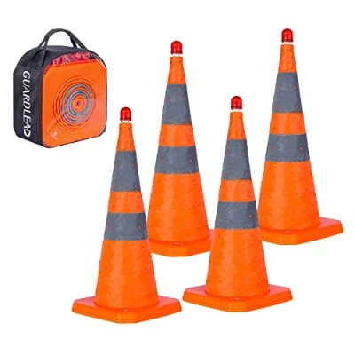 Afbeelding van Veiligheidskegels, opvouwbaar, pop up, veelzijdig inzetbaar, met reflecterende cirkels voor parkeren op de weg, multifunctioneel (4, 70 cm)