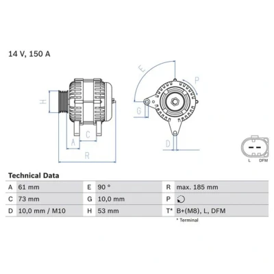 Afbeelding van Bosch Alternator/Dynamo 0 986 048 921