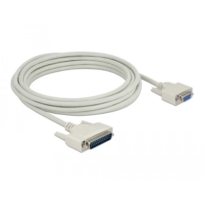 Afbeelding van Delock Seriële kabel D Sub 25 mannelijk naar 9 vrouwelijk 5 m (5 m, VGA), Interfacekabel