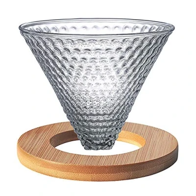 Afbeelding van TAMUME 12cm Glas Koffie Druppelaar Met Houten Ondersteuning Filter