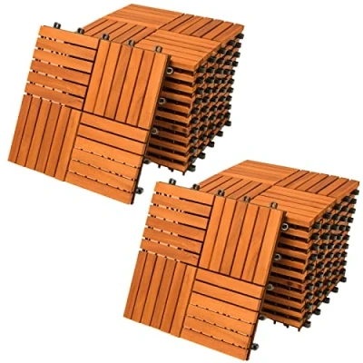 Afbeelding van 22x Houttegel 2m² 30x30cm Acacia FSC®Gecertificeerd Quattro