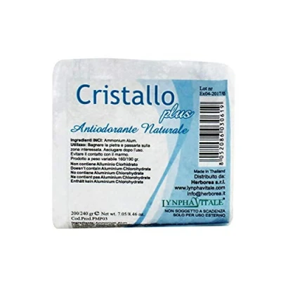 Afbeelding van Kristal deodorant ruwe steen 100% natuurlijke &quot;Puro Mineral&quot; Aluin voor dames en heren Geurloze 190/240 gr