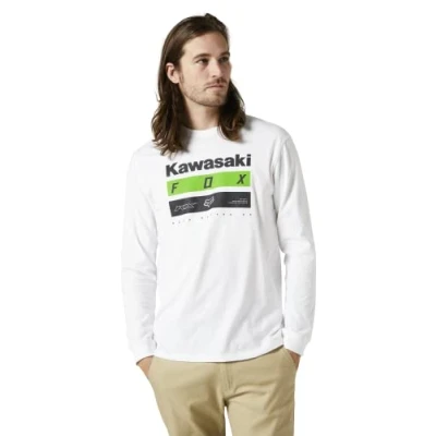 Afbeelding van Fox Racing Heren Kawasaki Premium Tee T shirt met lange mouwen, Optisch Wit, Large