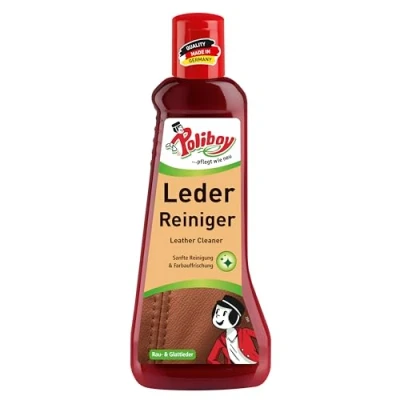 Afbeelding van Poliboy Leerreiniger, leerverzorgingsproduct voor het reinigen van glad leer en suède, zonder naspoelen, 1 x 200 ml, Made in Germany