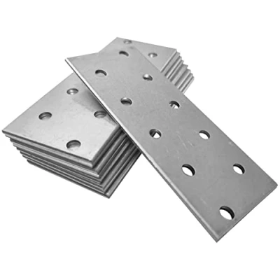 Afbeelding van OMIdeas 10 x Platte Verbindingsplaat (100 40 2) Geperforeerde Platen Staal Verbinding Plaathouder Houtverbinders Reparatieconnector Aansluitplaten Connector, Verzinkt