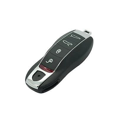 Afbeelding van BROVACS Vervangende sleutelbehuizing + ongesneden lege noodinzet sleutel compatibel met PORSCHE Macan Boxster Cayenne 4 Knoppen Smart Keyless Entry Remote Key Case Fob PG923B