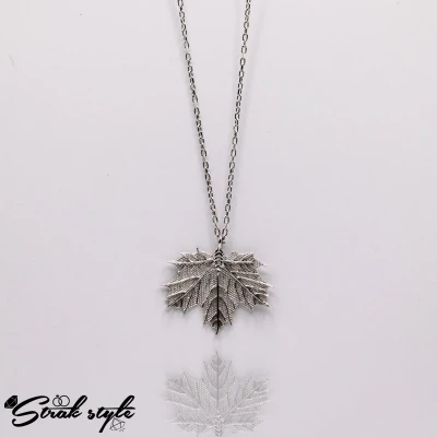 Afbeelding van STRAKSTYLE 925 Sterling Zilveren Ketting Met Een bladmotief