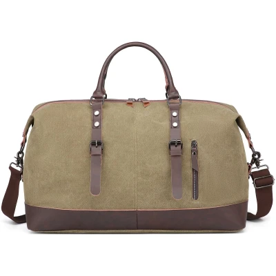 Afbeelding van Bagwise® Weekendtas Reistas Weekender Duffelbag Handbagage Canvas Vintage 1273 Groen