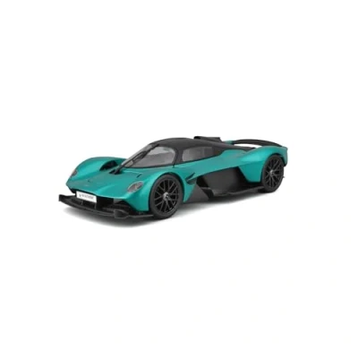 Afbeelding van Maisto 1/18 Aston Martin Valkyrie 2022 Groene auto van metaal op schaal 1:18e met deuren, motorkap en kofferbak om te openen, groen
