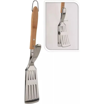 Afbeelding van BBQ spatel Gardalux 48 cm (RVS, Hout, Met tang)