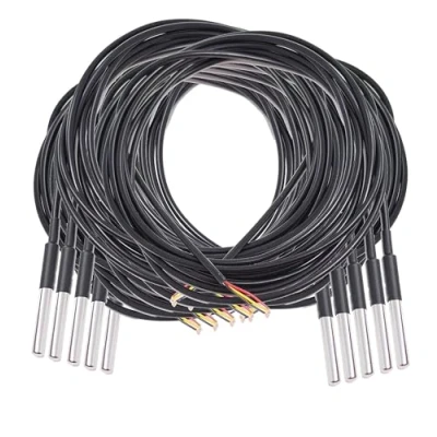 Afbeelding van AZDelivery 10 x 3m Kabel DS18B20 Digitale Roestvrij Staal Temperatuursensor, Waterdicht compatibel met Arduino en Raspberry Pi Inclusief E Book!