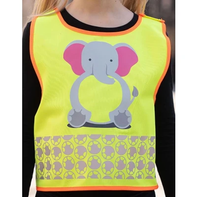 Afbeelding van Korntex Children&#039;s Safety Vest Funtastic Wildlife CO² Neutral KX119K Elephant Yellow