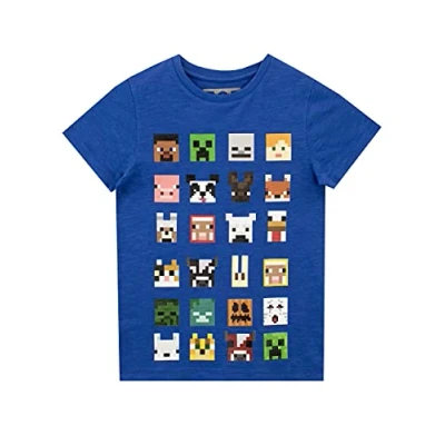 Afbeelding van Minecraft Jongens T shirt met korte mouwen, blauw, 9 10 jaar, koningsblauw, Jaar