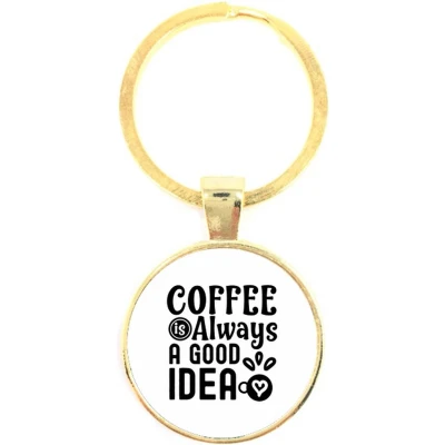 Afbeelding van Sleutelhanger Glas Coffee Always A Good Idea