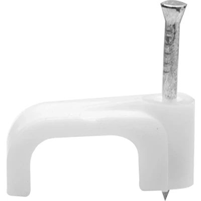 Afbeelding van Merriway BH02195 Dubbele en Aarde Platte Kabelklem 6 mm, Wit, 100 Stuks