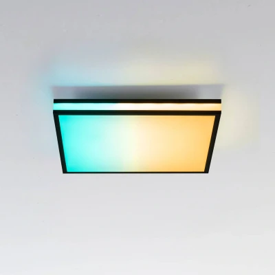 Afbeelding van JUST LIGHT. LED plafondlamp Mario, CTT, RGB, 45x45cm, zwart