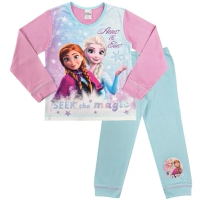 Afbeelding van Frozen pyjama Seek the Magic katoen Anna en Elsa pyama maat 104/110