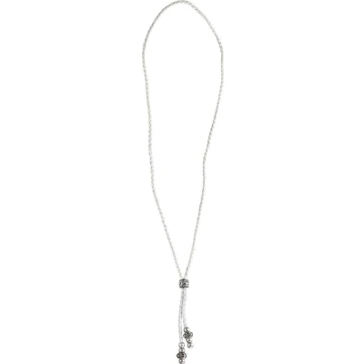 Afbeelding van Behave Lange witte ketting van imitatieleer met swarovski elements