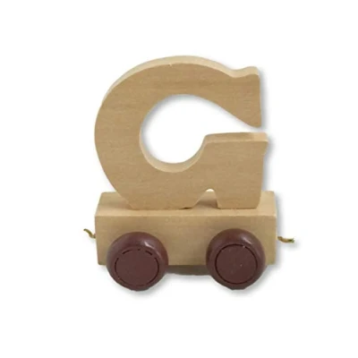 Afbeelding van treinkarretje letter G hout beige 5 x 3,5 6 cm