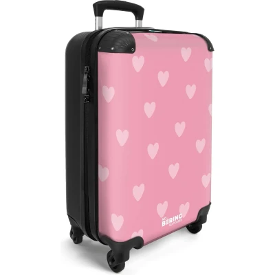 Afbeelding van NoBoringSuitcases.com® Kinderkoffer meisje hartjes Trolley koffer kind 55x35x25