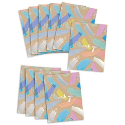 Afbeelding van UK Greetings Multipack van 10 bedankkaarten voor hem/haar/vriend de waardering leraar, het einde schooljaar of andere evenementen heldere ontwerpen
