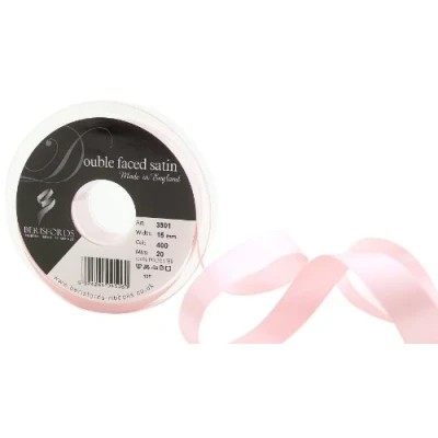 Afbeelding van Berisfords 3501 dubbelzijdig satijnen lint, 20 m x 15 mm, roze azalea