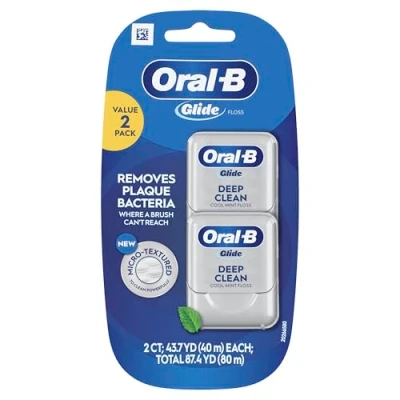 Afbeelding van Oral B Glide Pro Health Deep Clean Tandzijde, koel mint, 40 m, 2 stuks