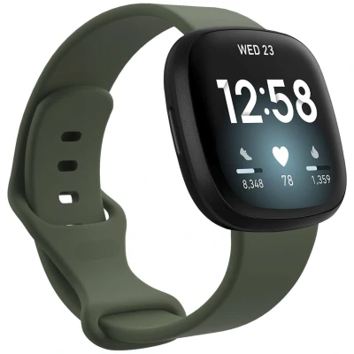 Afbeelding van Siliconen bandje voor de Fitbit Versa 4 / 3 Sense (2) Groen iMoshion En TPU (zacht)