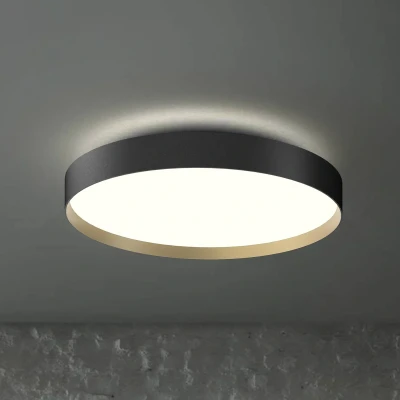 Afbeelding van LOOM DESIGN LED plafondlamp Lucia zwart/goudkleurig Ø 60 cm