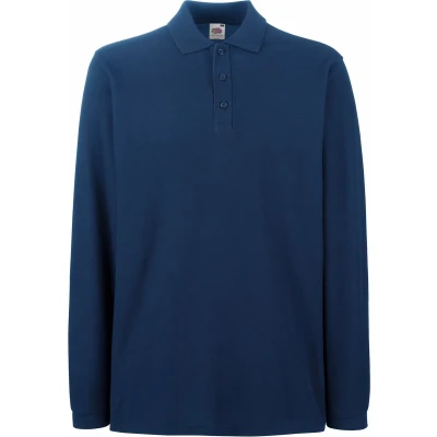 Afbeelding van Fruit Of The Loom Heren Premium Poloshirt Met Lange Mouwen (Marine)