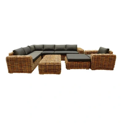 Afbeelding van Sabuga hoek loungeset 7 delig naturel rotan