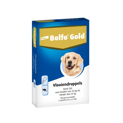Afbeelding van Bolfo gold 250 hond 10 25 kg 4 pipetten