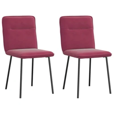 Afbeelding van vidaXL Eetkamerstoelen 2 st fluweel wijnrood