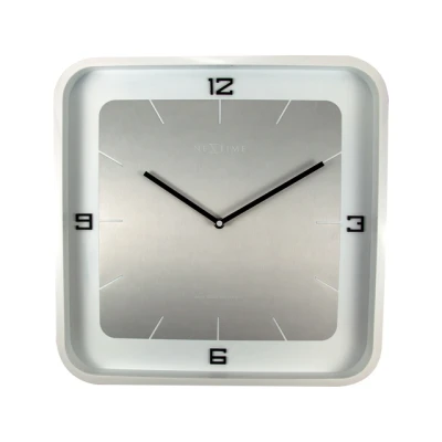 Afbeelding van Wandklok NeXtime Square Wall 40 x 4 cm wit
