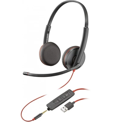 Afbeelding van Hoofdtelefoon met microfoon Poly Blackwire 3200 Zwart