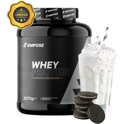 Afbeelding van Empose Nutrition Whey Protein Proteine Poeder Eiwitpoeder Eiwitshakes Cookies &amp; Cream 2270 gram 76 doseringen