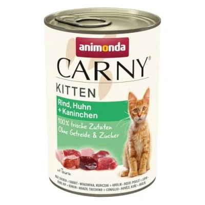 Afbeelding van 12x400g Kitten Rund, Kip &amp; Konijn animonda Carny Kattenvoer